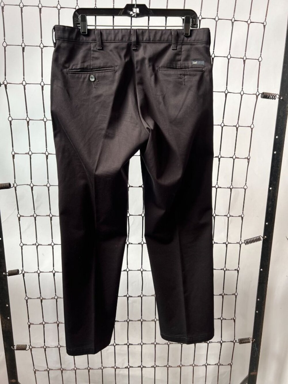 Lee Mens Custom Fit Straight-Leg Black Pants Size 34x29 Cotton Blend